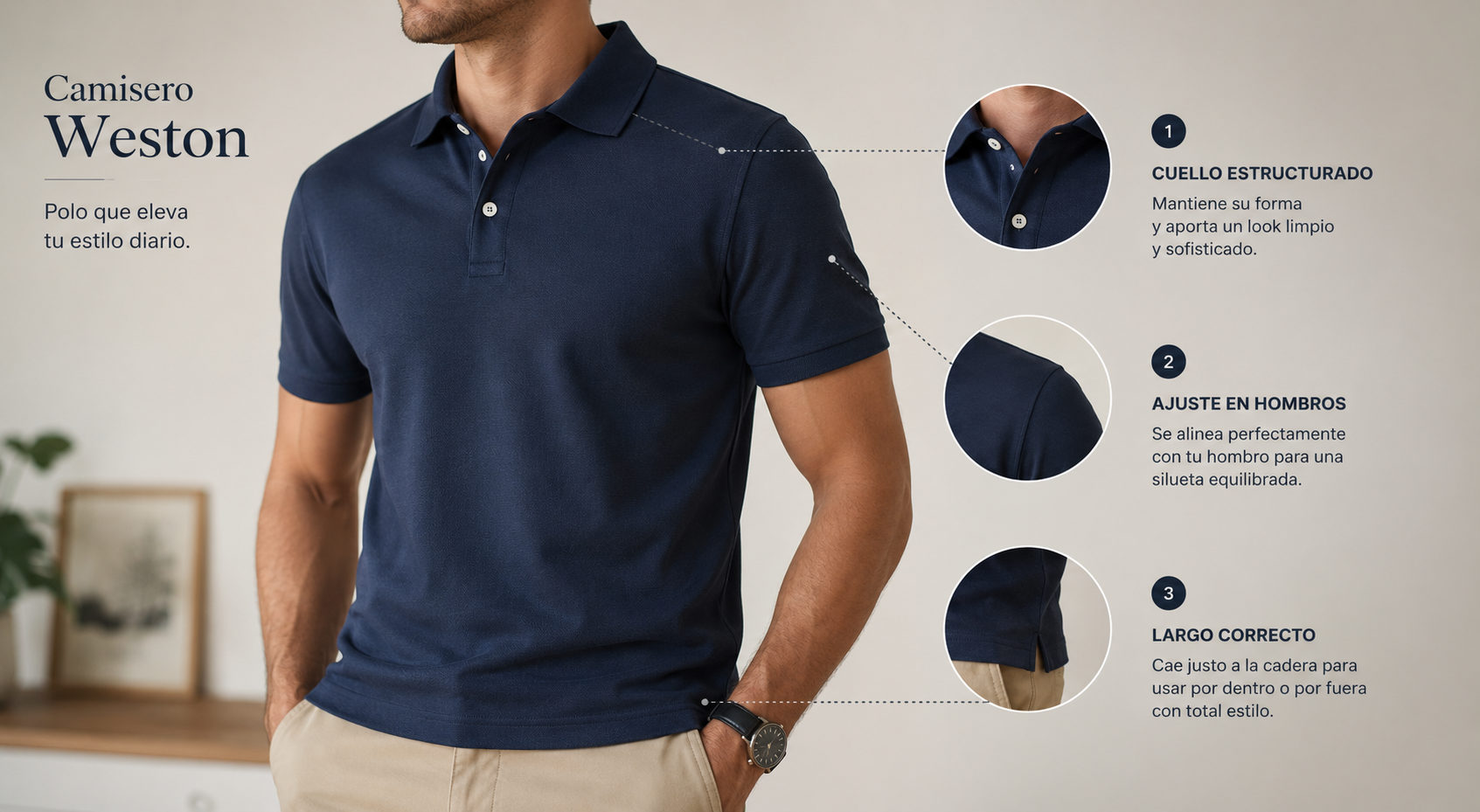 ¿Cómo elegir un polo camisero para hombre? Guía de talla, tela y estilo