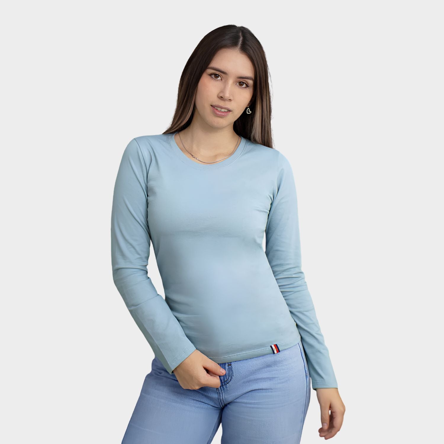 Polo Básico Manga Larga Mujer – Algodón Suave y Versátil