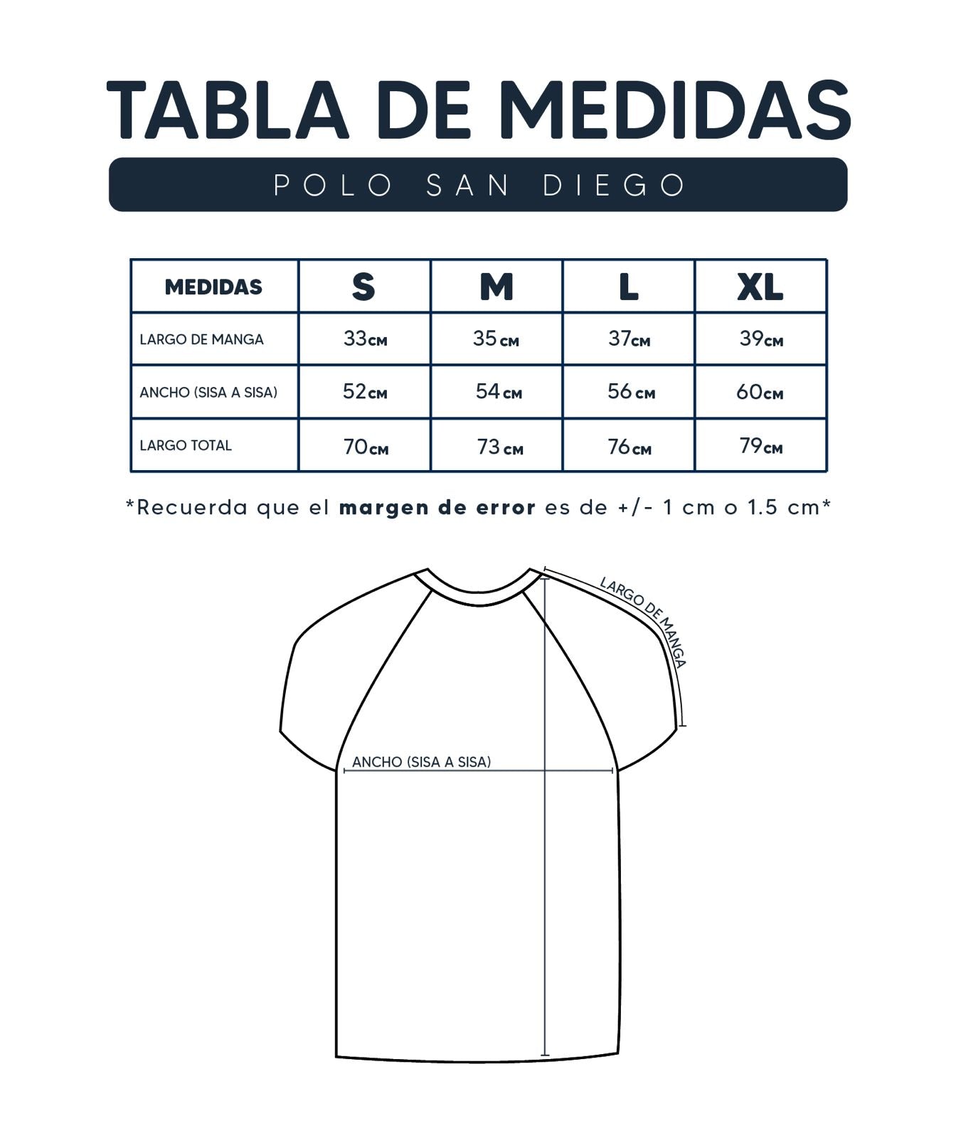Guía de Tallas Polo San Diego