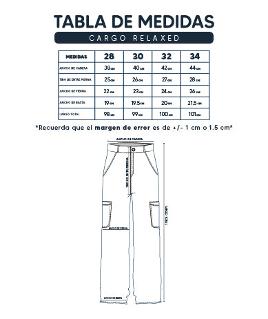 Guía de Tallas Cargo Relaxed