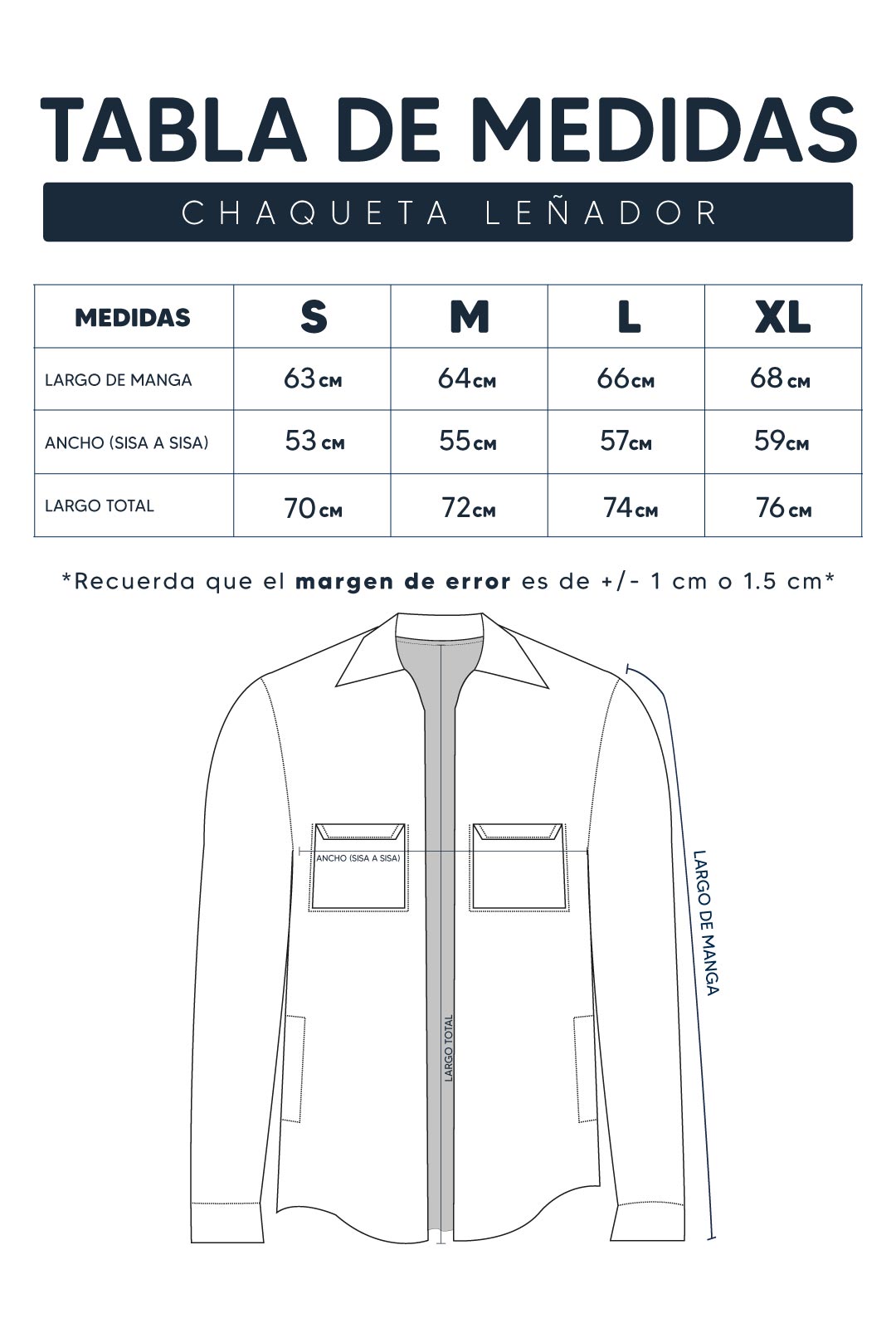 Guía de Tallas Chaqueta Leñador