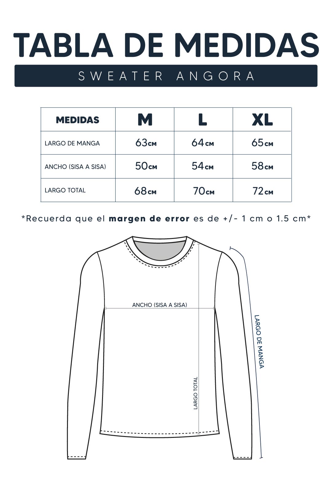 Guía de Tallas Sweater Angora