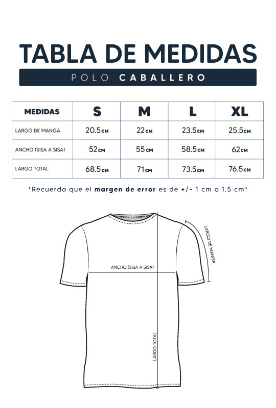 Guía de Tallas Polos Hombre
