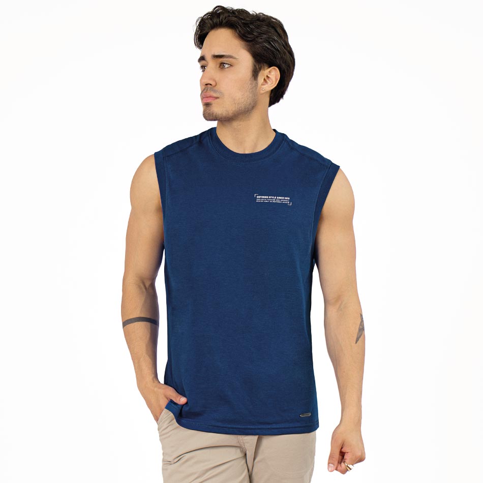 Polo para Hombre Manga Cero PD de Papiros Denim, diseño fresco y casual desde Gamarra, Lima.