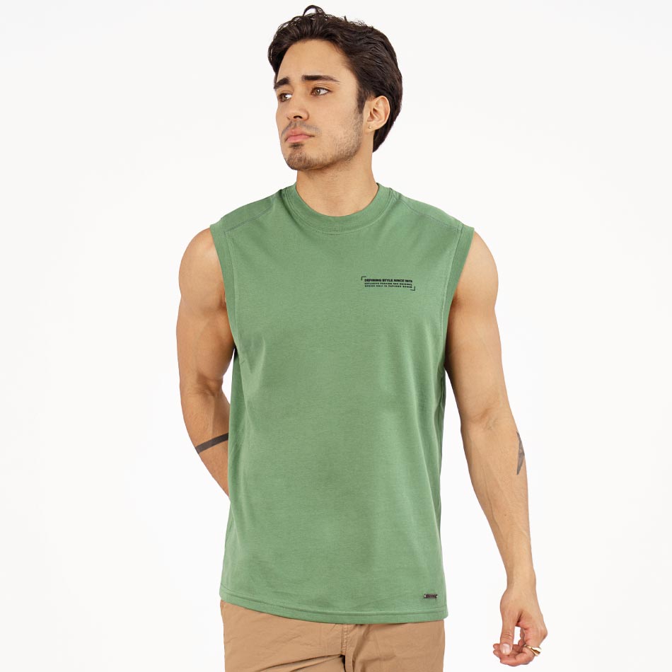 Polo para Hombre Manga Cero PD de Papiros Denim, diseño fresco y casual desde Gamarra, Lima.