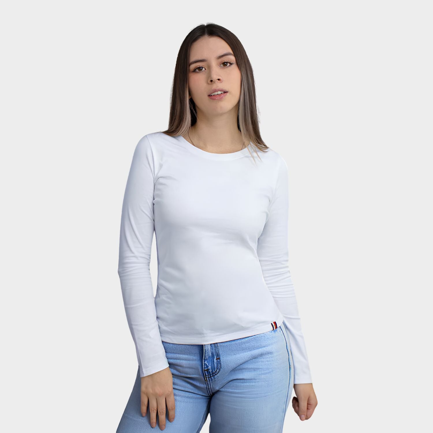 Polo Básico Manga Larga Mujer – Algodón Suave y Versátil