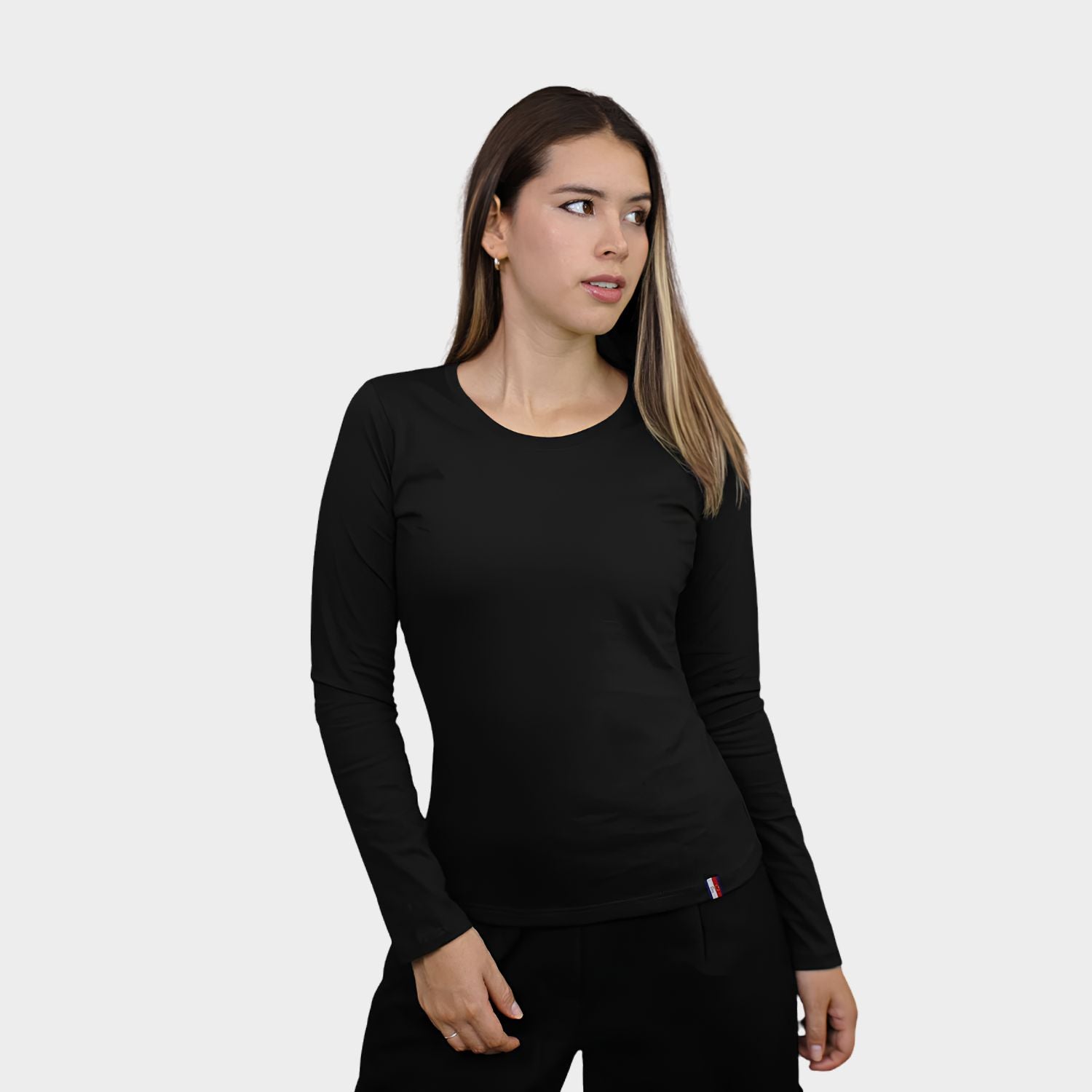 Polo Básico Manga Larga Mujer – Algodón Suave y Versátil