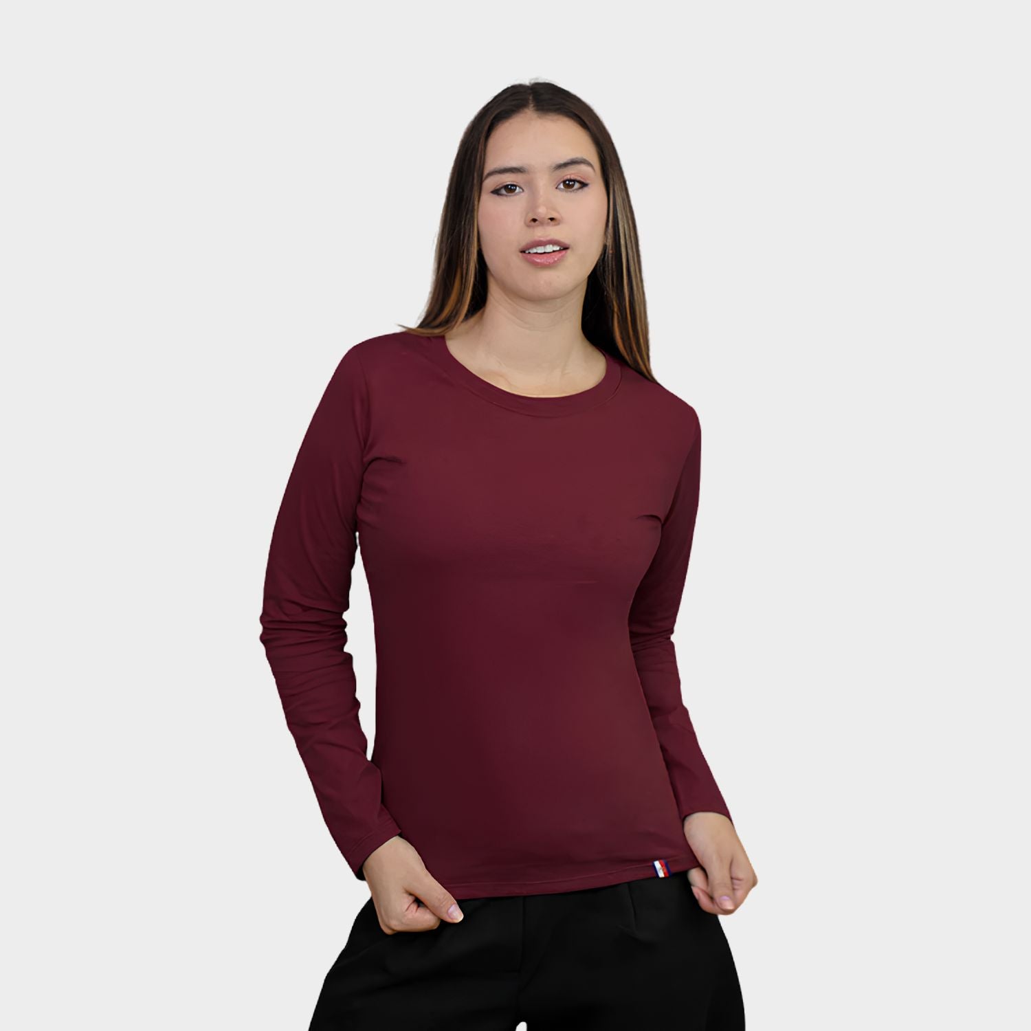 Polo Básico Manga Larga Mujer – Algodón Suave y Versátil