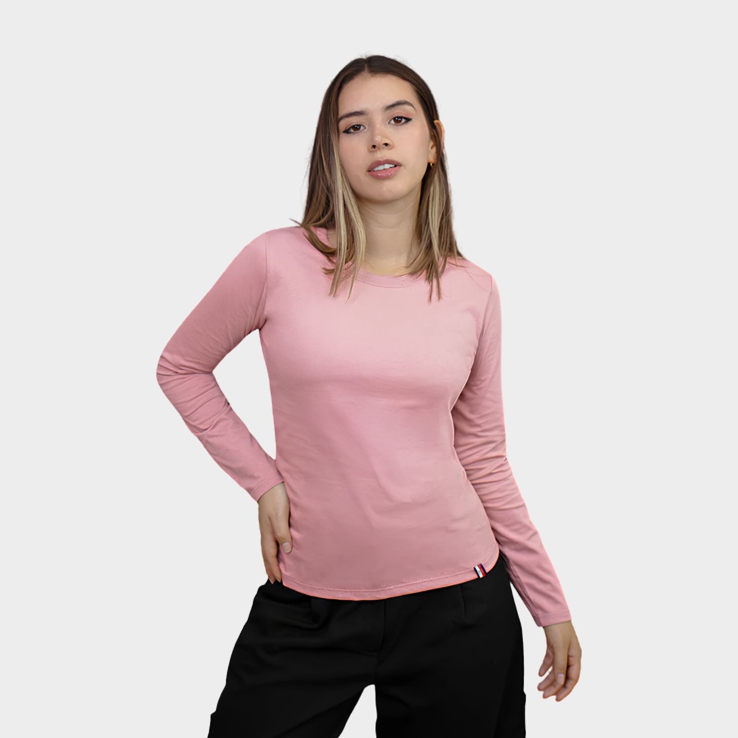 Polo Básico Manga Larga Mujer – Algodón Suave y Versátil