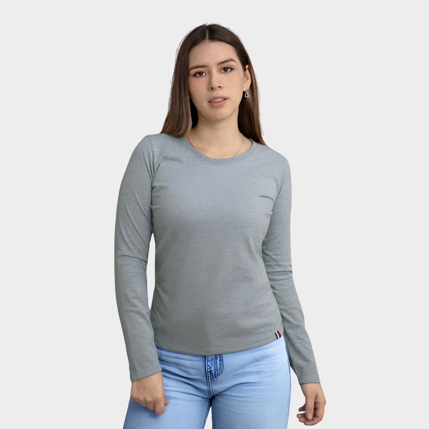 Polo Básico Manga Larga Mujer – Algodón Suave y Versátil