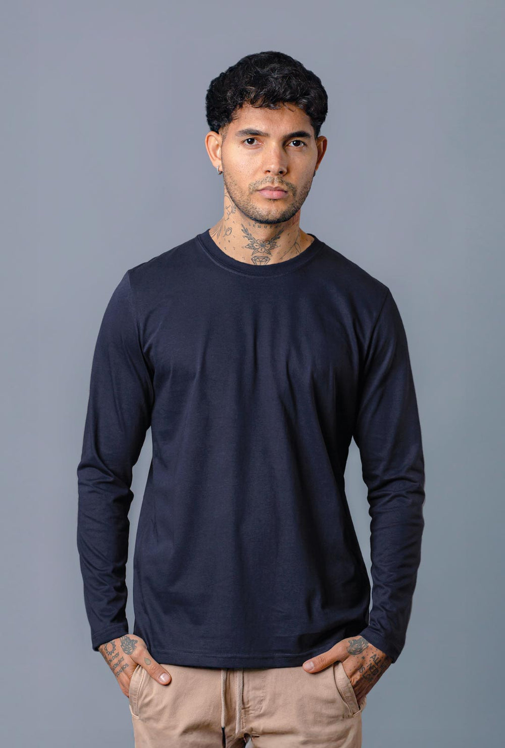 Polo Manga Larga Hombre de Algodón | Básico Versátil – PAPIROS DENIM