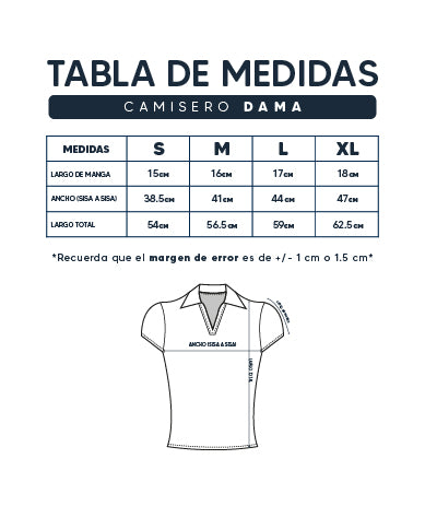 Guía de Tallas Camisero Dama 