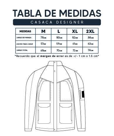 Guía de Tallas Casaca Designer
