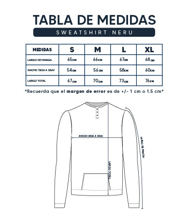 Guía de Tallas Sweatshirt Neru 