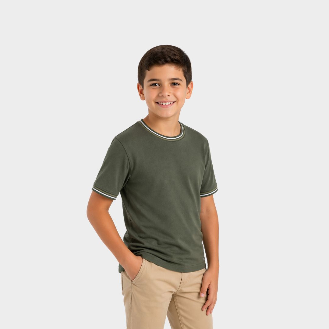Polo para Niño en Algodón Waffle